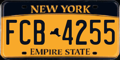 NY license plate FCB4255