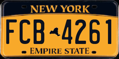 NY license plate FCB4261