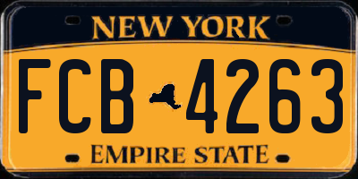 NY license plate FCB4263