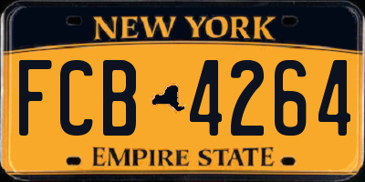 NY license plate FCB4264