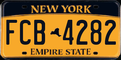 NY license plate FCB4282