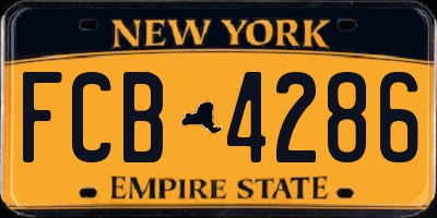 NY license plate FCB4286
