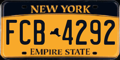NY license plate FCB4292