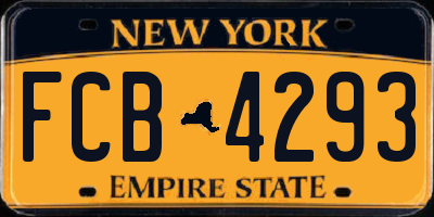 NY license plate FCB4293