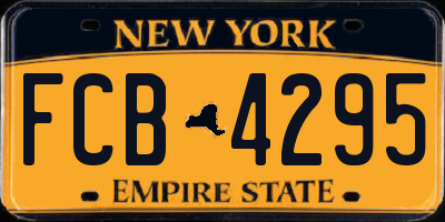 NY license plate FCB4295
