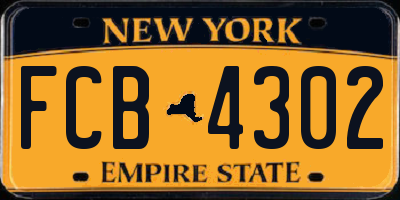 NY license plate FCB4302