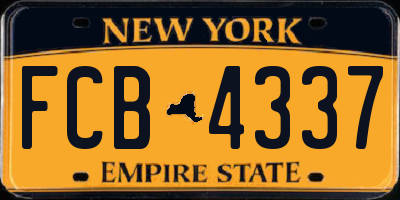 NY license plate FCB4337