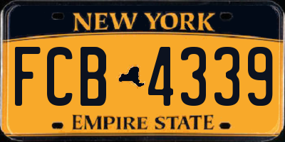 NY license plate FCB4339