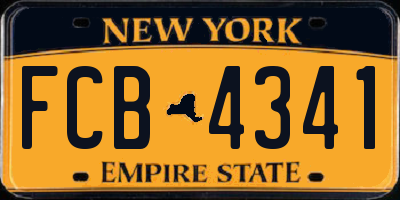 NY license plate FCB4341