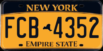 NY license plate FCB4352
