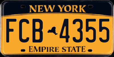 NY license plate FCB4355