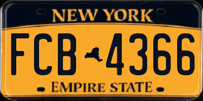 NY license plate FCB4366