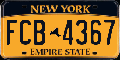 NY license plate FCB4367