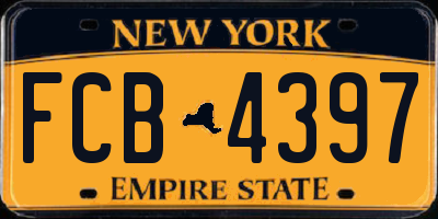NY license plate FCB4397