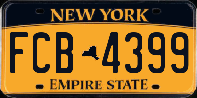 NY license plate FCB4399