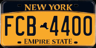 NY license plate FCB4400