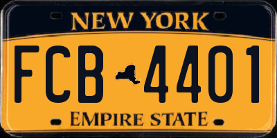 NY license plate FCB4401