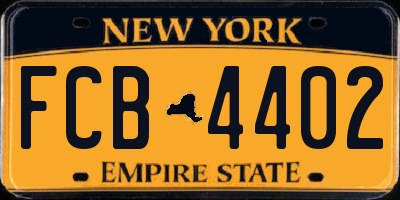NY license plate FCB4402