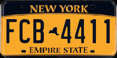 NY license plate FCB4411