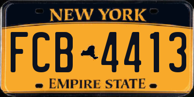 NY license plate FCB4413