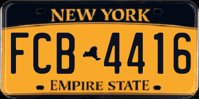 NY license plate FCB4416