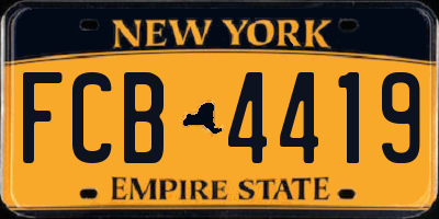 NY license plate FCB4419