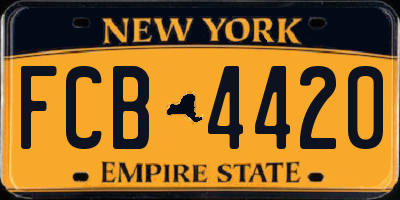 NY license plate FCB4420