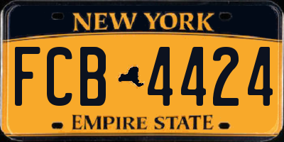 NY license plate FCB4424