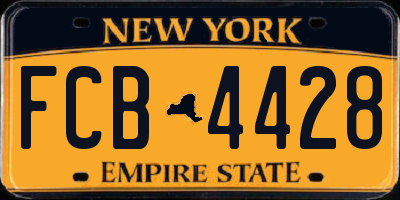 NY license plate FCB4428