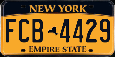 NY license plate FCB4429