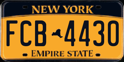 NY license plate FCB4430
