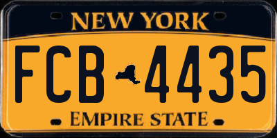 NY license plate FCB4435