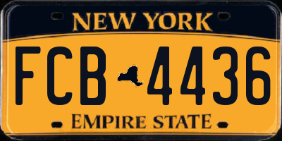 NY license plate FCB4436
