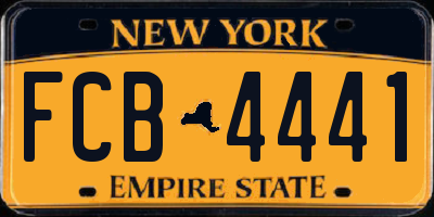 NY license plate FCB4441
