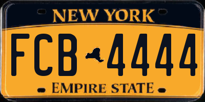 NY license plate FCB4444