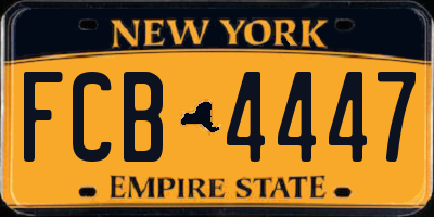 NY license plate FCB4447