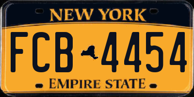 NY license plate FCB4454