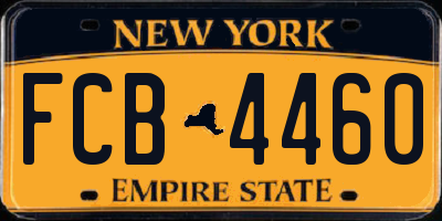 NY license plate FCB4460