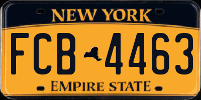 NY license plate FCB4463