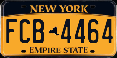 NY license plate FCB4464
