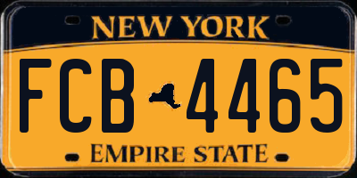 NY license plate FCB4465