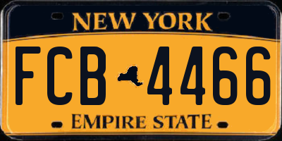 NY license plate FCB4466