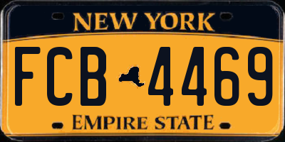 NY license plate FCB4469