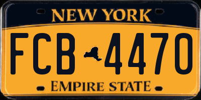 NY license plate FCB4470