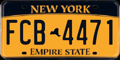 NY license plate FCB4471