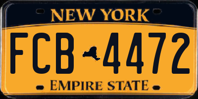 NY license plate FCB4472