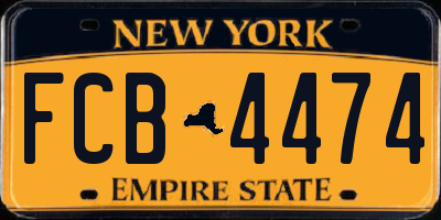 NY license plate FCB4474