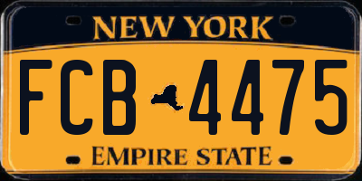 NY license plate FCB4475