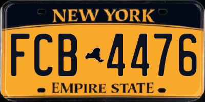 NY license plate FCB4476