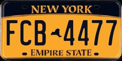NY license plate FCB4477